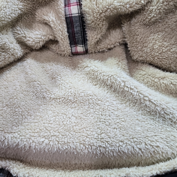 Wrangler Mens Sherpa Lined Red/Black Plaid Flannel Jacket Relaxed XL - Picture 6 of 8